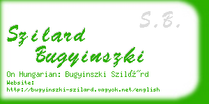 szilard bugyinszki business card